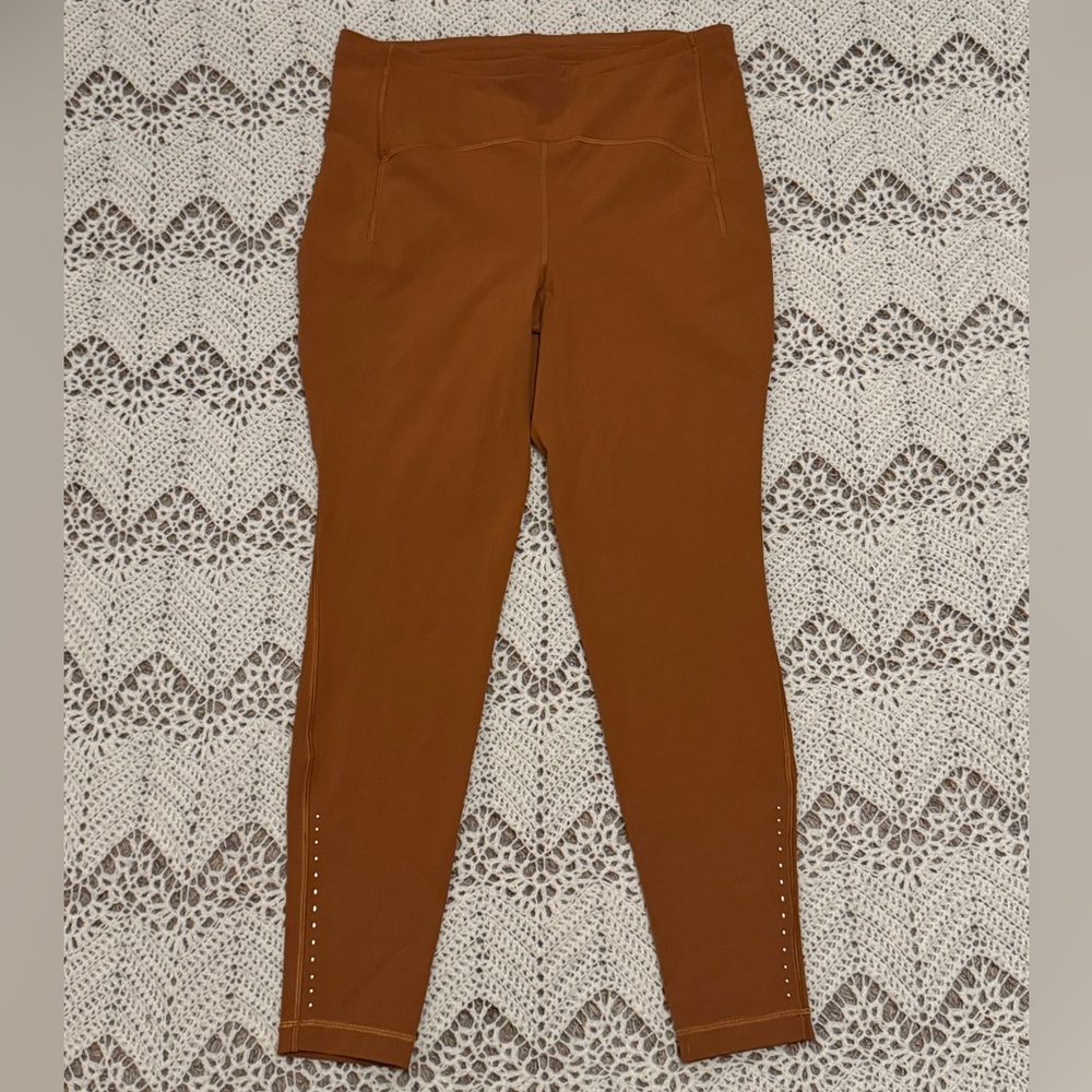 Lululemon Copper High Waisted Like New Leggings Side Pockets Women’s Size 12